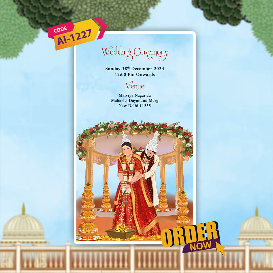 Bengali Wedding Invitation Video | Romantic Urban Landscape | AI-1227
