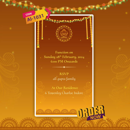 Kua Poojan Video Invitation | Modern Invite |  AI-1031