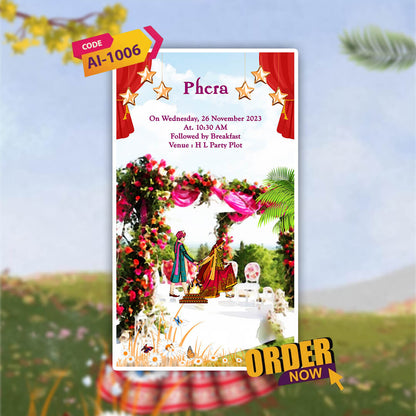 Wedding Video Invitation | Floral | AI-1006