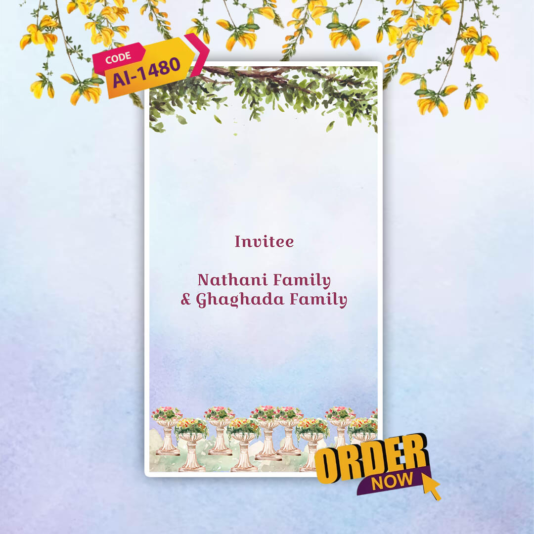 Digital Wedding Invitation Video |Animated & Stunning | AI-1480