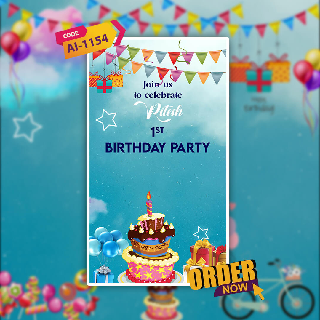 Birthday Invitation Video | Playful Theme | AI-1154