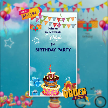 Birthday Invitation Video | Playful Theme | AI-1154