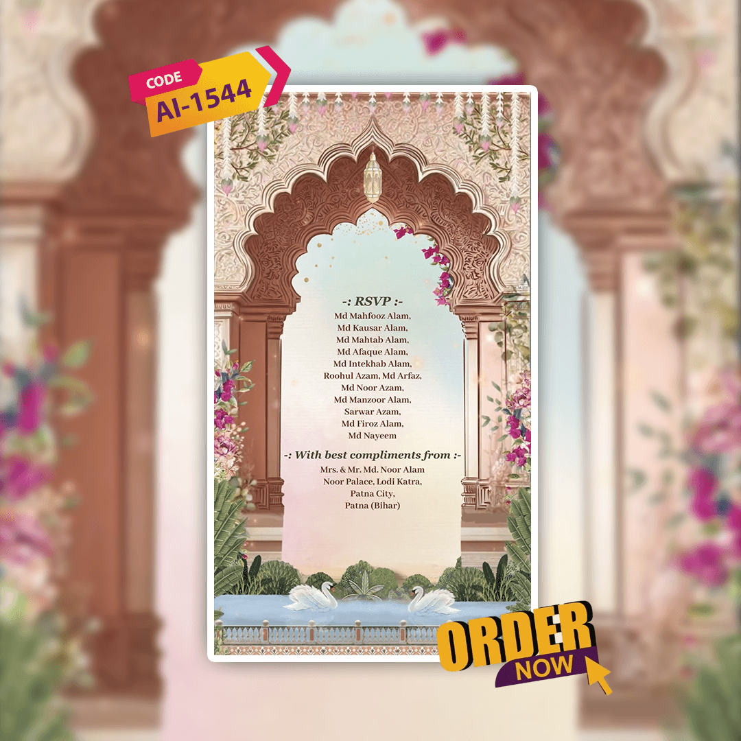 Muslim Wedding Invitation Video | Digital Video Invitation | AI-1544