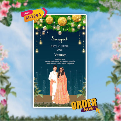 Sikh Wedding Invitation Video | Pink Floral Delight Theme | AI-1294