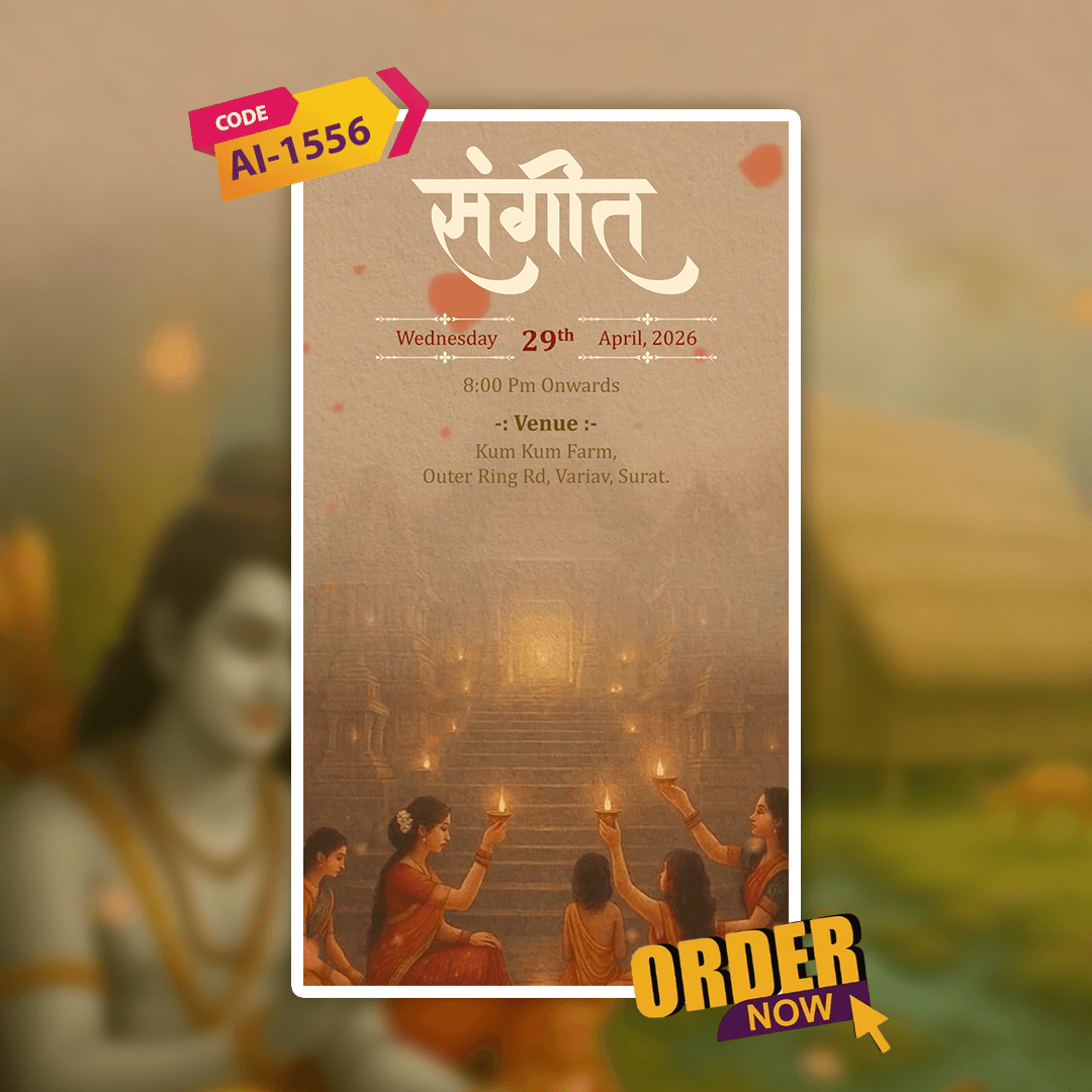 Ram Sita Theme Wedding Invitation Video | AI-1556