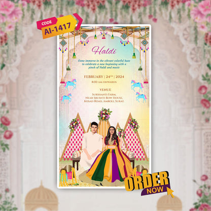 Gujarati Wedding Invitation Video | Custom |  AI-1417