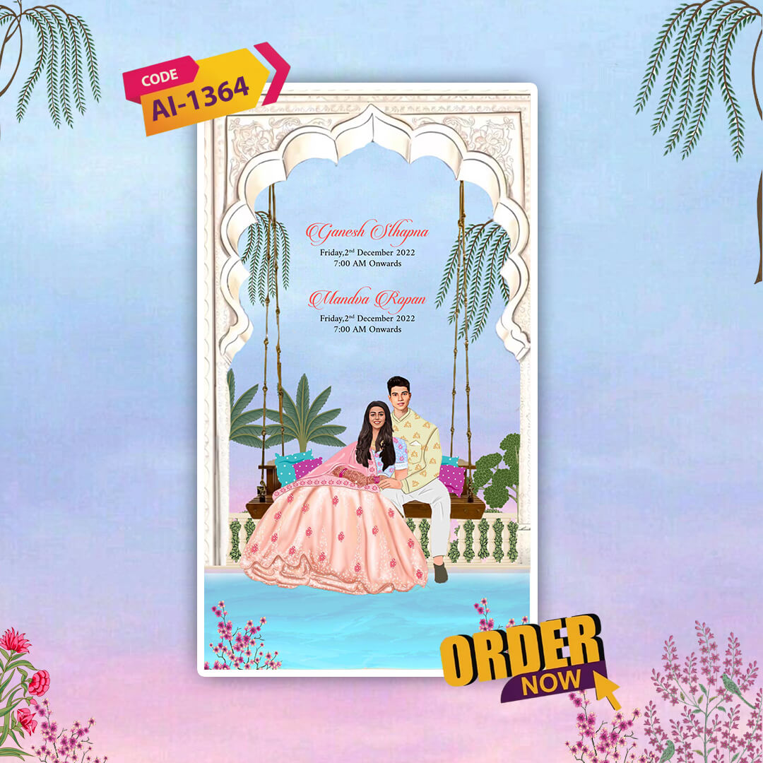 Digital Wedding Invitation Video | Luxury Wedding Video |AI-1364