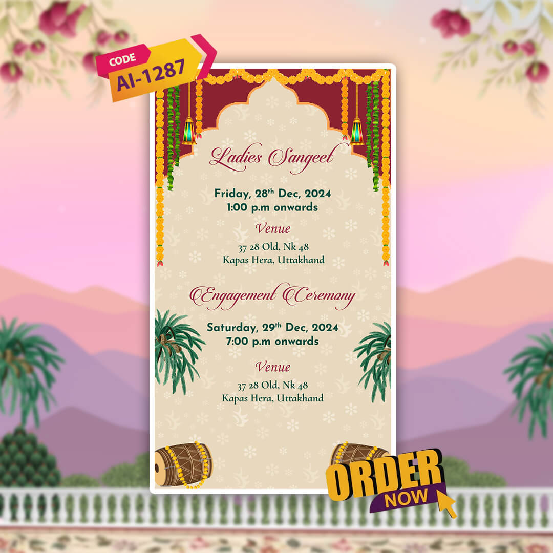 Uttarakhandi Wedding Invitation Video | Digital Invite | AI-1287