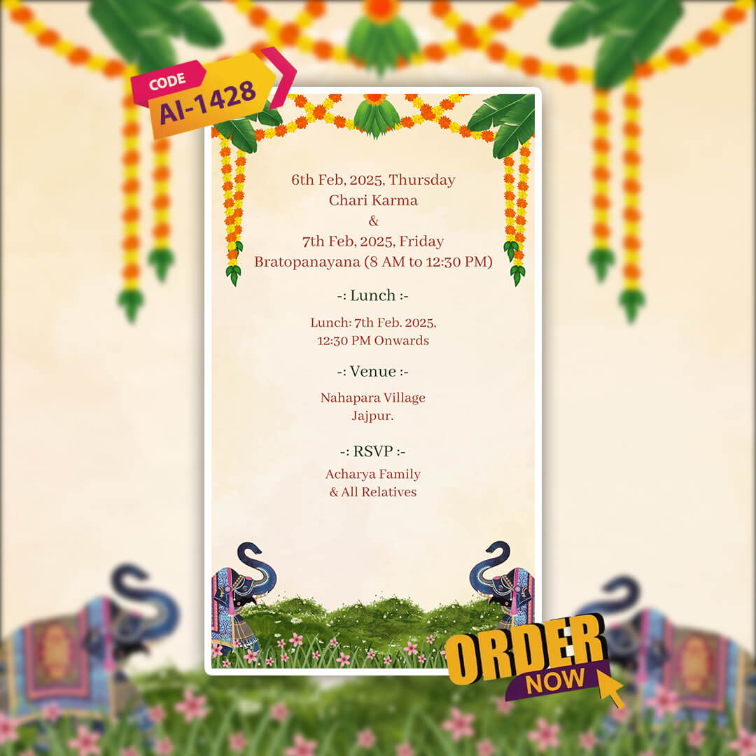 Thread Ceremony Invitation Video | Personalized tradition | AI-1428