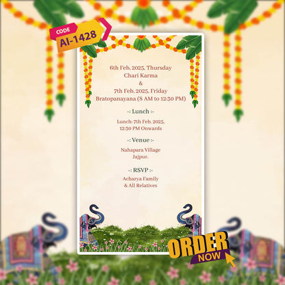 Thread Ceremony Invitation Video | Personalized tradition | AI-1428