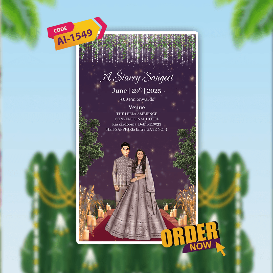 Wedding Invitation Video | Caricature Wedding Video Invitation | AI-1549