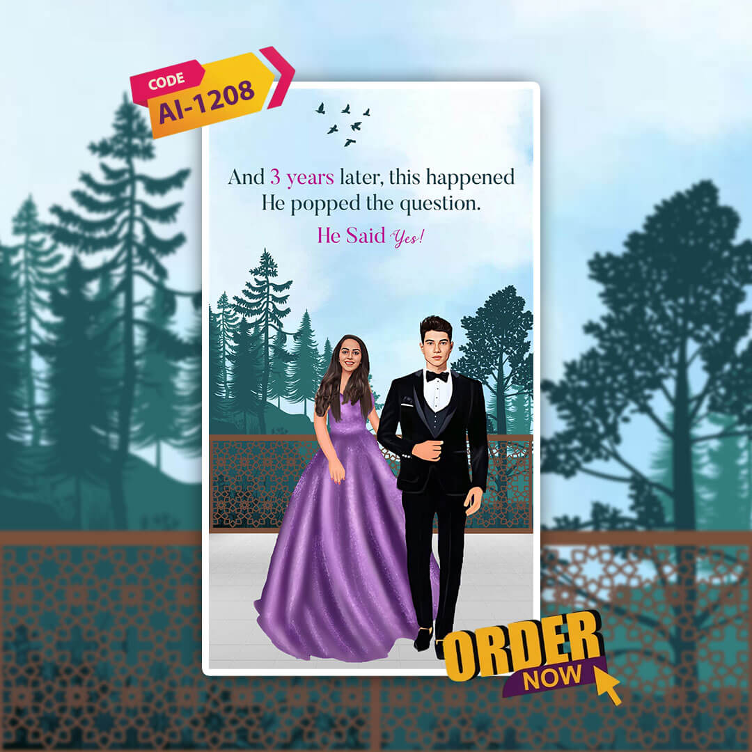 Custom Love Story Wedding Invitation Video | Chic Romantic | AI-1208