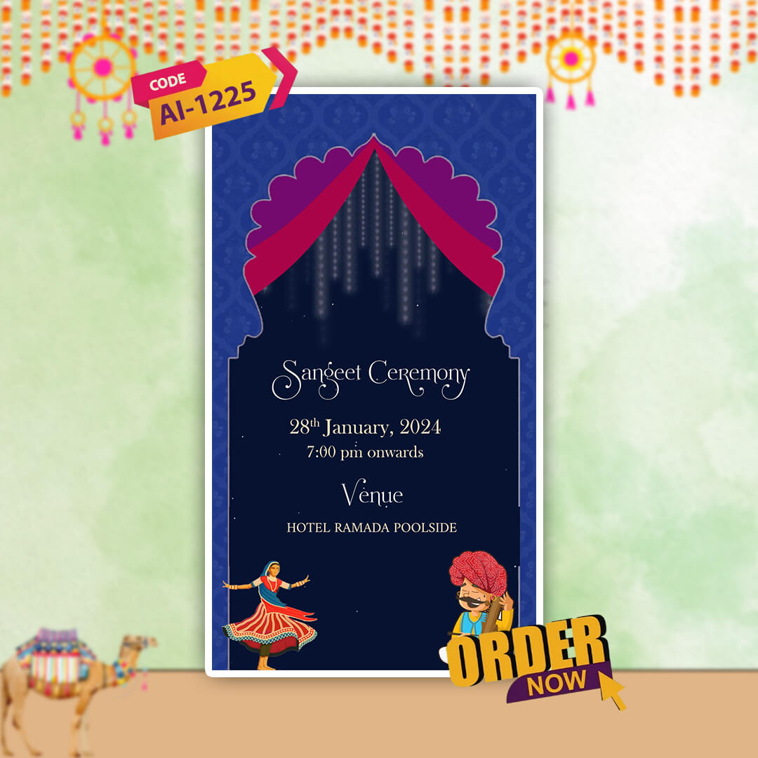 Rajasthani Wedding Invitation Video | Editable | AI-1225