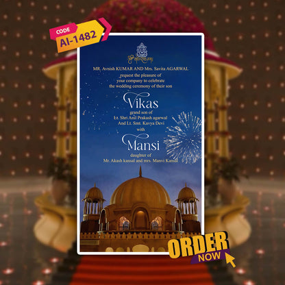 Digital 3D Wedding Invitation Video | HD Video | AI-1482