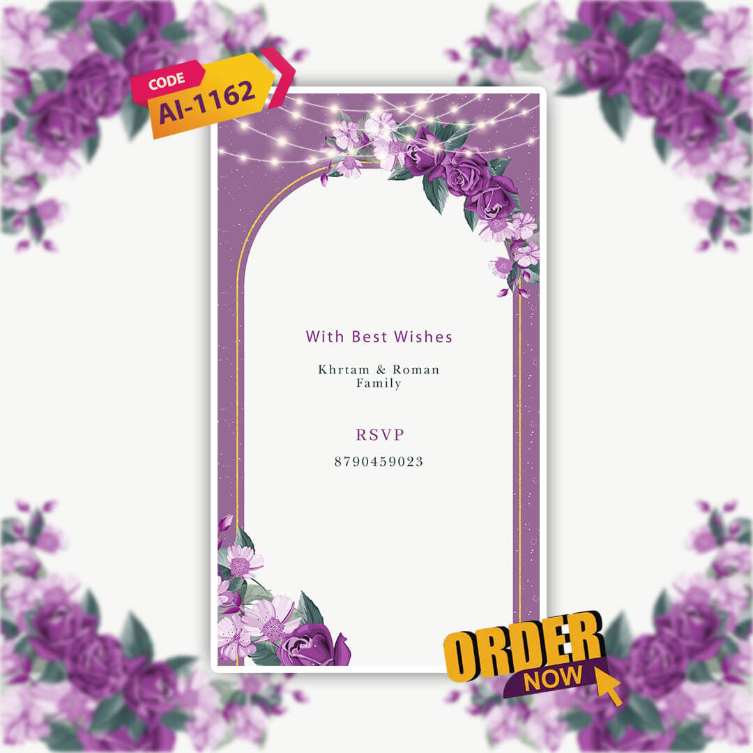 Christian Wedding Invitation Video | Purple Theme |AI-1162