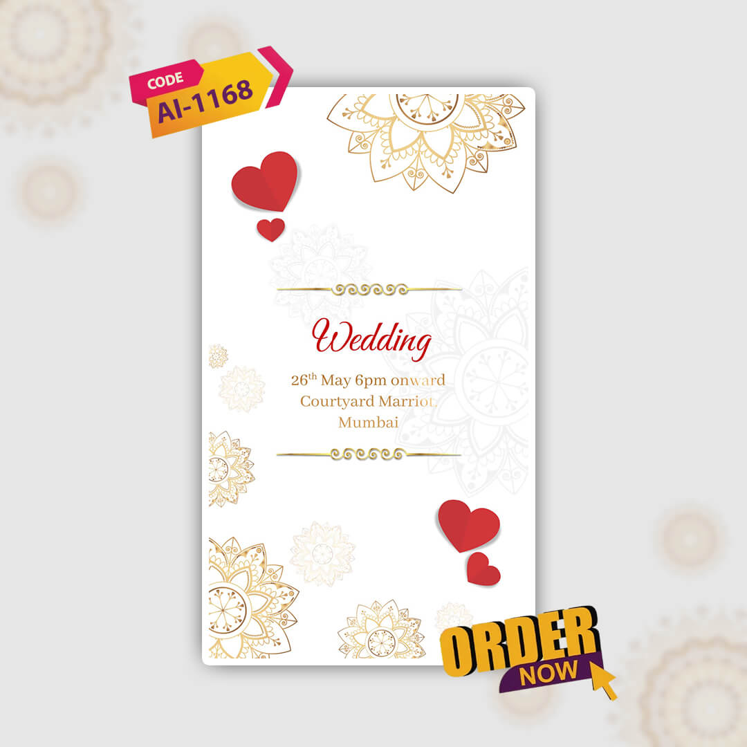 Digital Wedding Video Invitation | Romantic Digital Invite| AI-1168