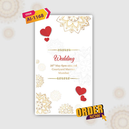 Digital Wedding Video Invitation | Romantic Digital Invite| AI-1168