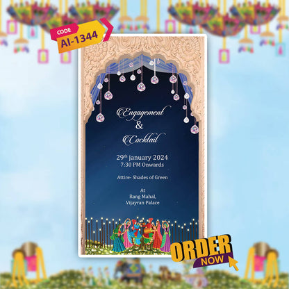 Digital Wedding Invitation Video | Luxury wedding invite | AI-1344