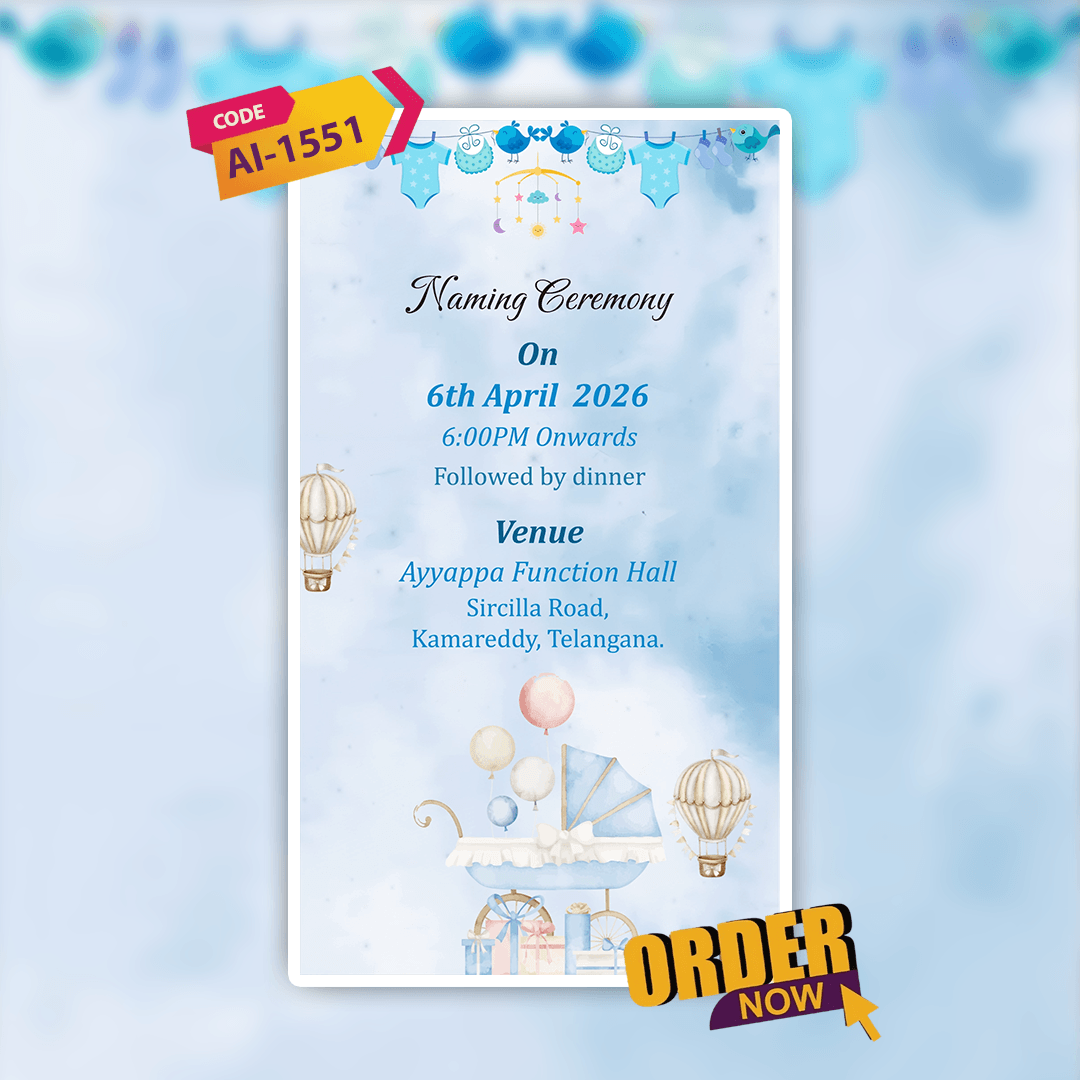 Baby Naming Ceremony Invitation | Cradle Ceremony Invitation Video | AI-1551