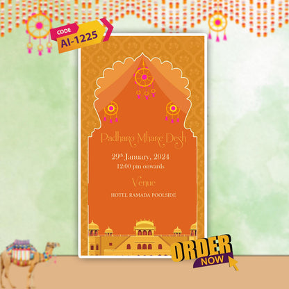 Rajasthani Wedding Invitation Video | Editable | AI-1225