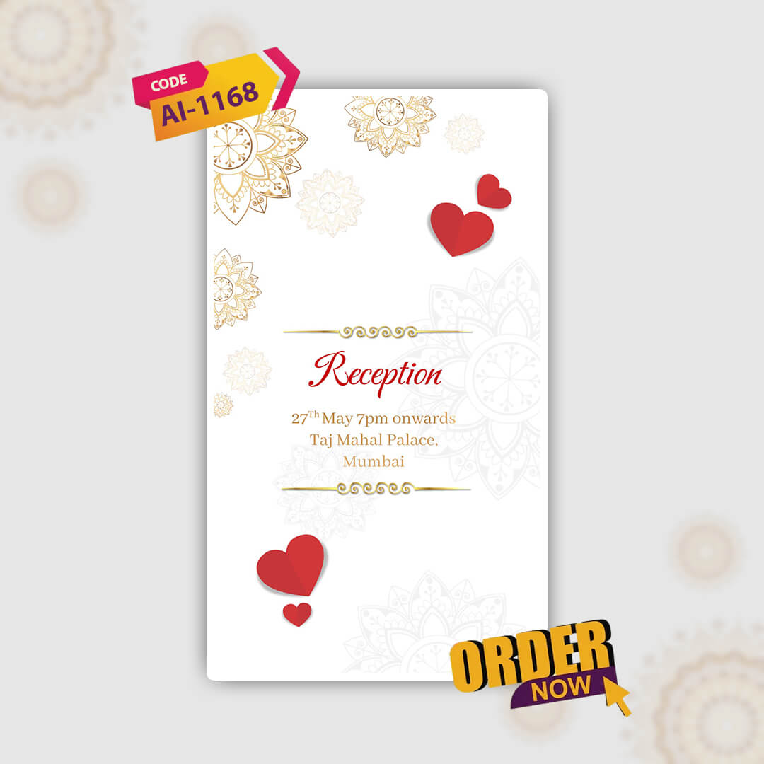 Digital Wedding Video Invitation | Romantic Digital Invite| AI-1168