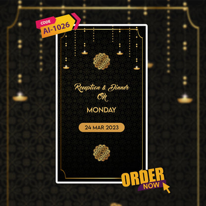 Wedding Video Invitation | Black Themed| AI-1026