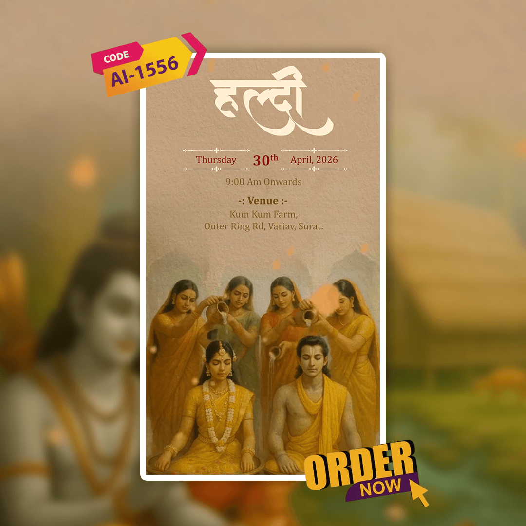 Ram Sita Theme Wedding Invitation Video | AI-1556
