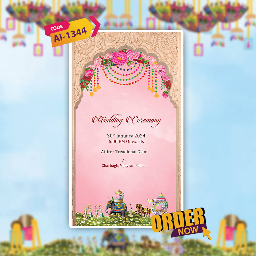 Digital Wedding Invitation Video | Luxury wedding invite | AI-1344