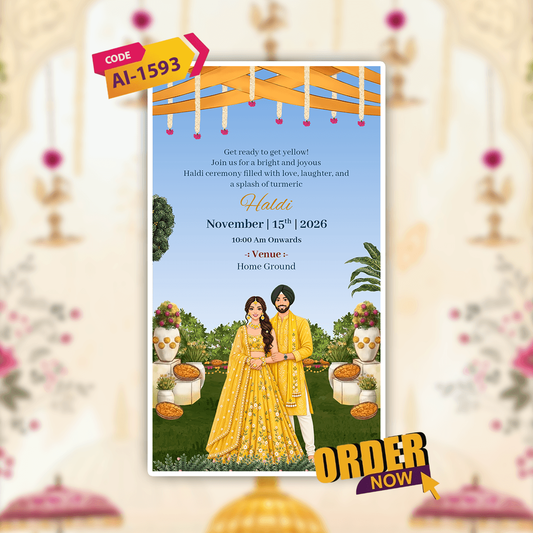 Sikh Wedding Invitation Video | Punjabi Wedding Video Invitation | AI-1593