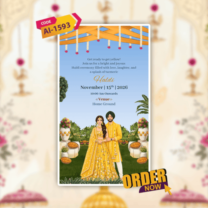 Sikh Wedding Invitation Video | Punjabi Wedding Video Invitation | AI-1593