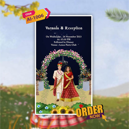 Wedding Video Invitation | Floral | AI-1006