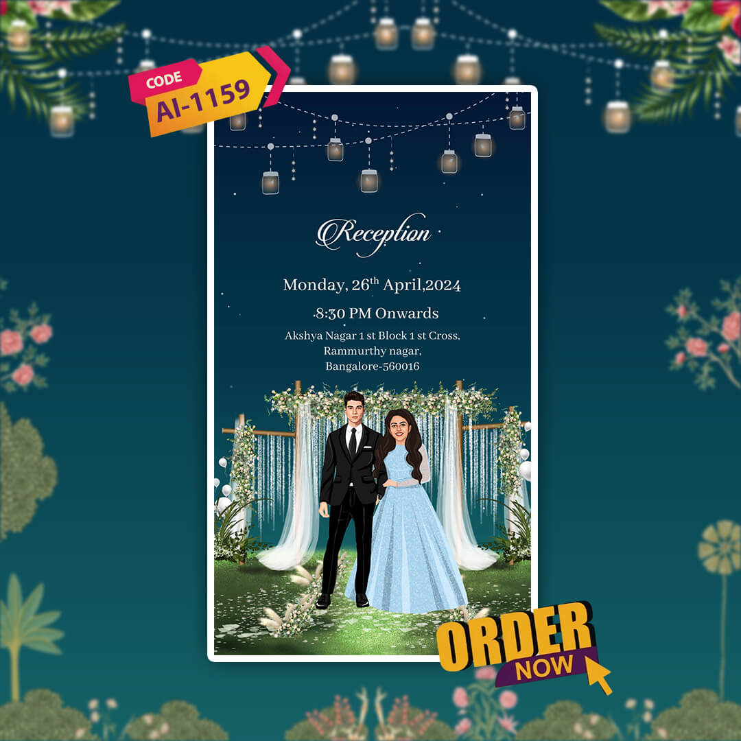 Sikh Wedding Invitation Video | Blueish Theme | AI-1159