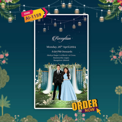 Sikh Wedding Invitation Video | Blueish Theme | AI-1159
