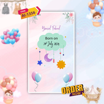Baby Gender Reveal Invitation Video | Digital Invite| AI-1356
