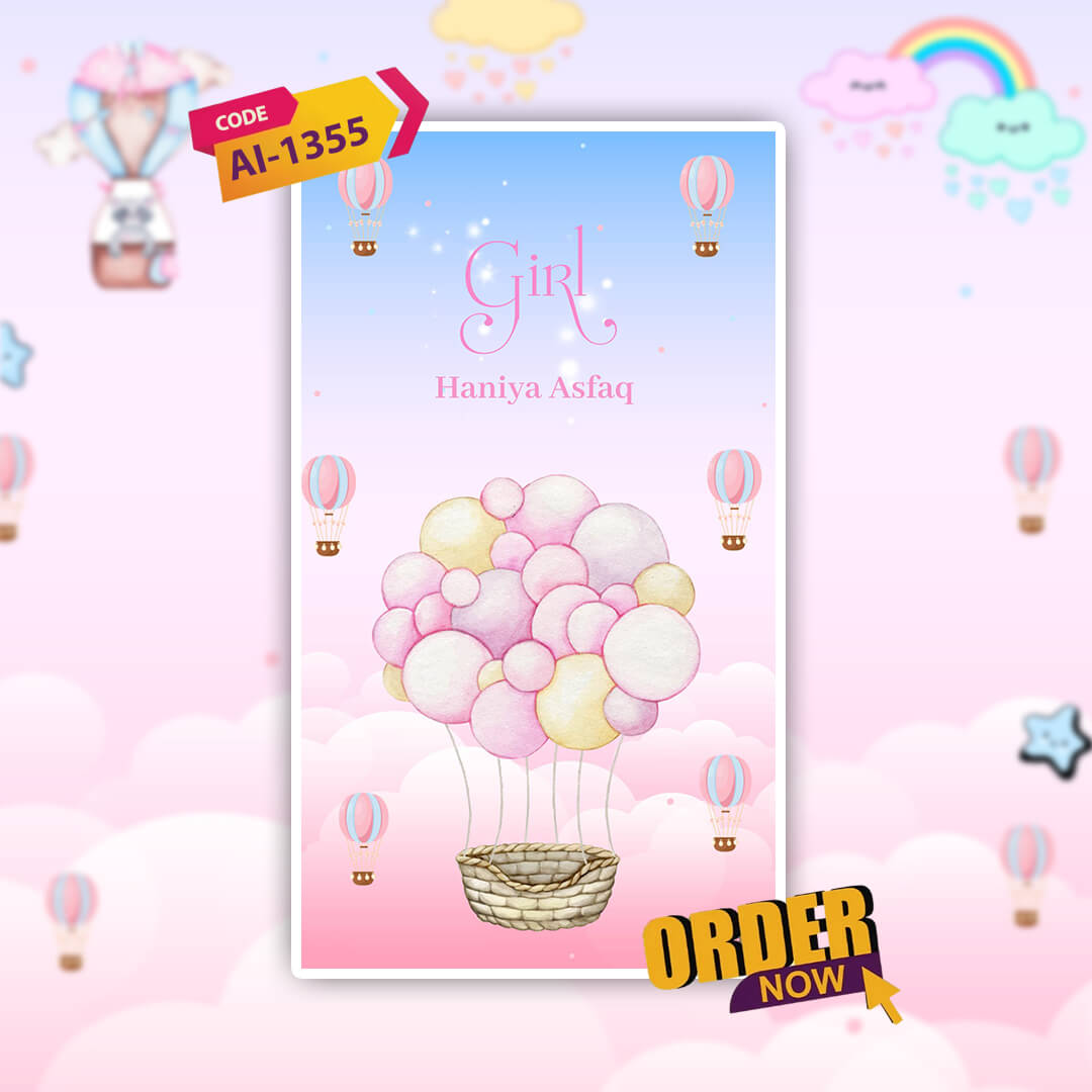 Baby Gender Reveal Invitation Video | Modern E Card | AI-1355