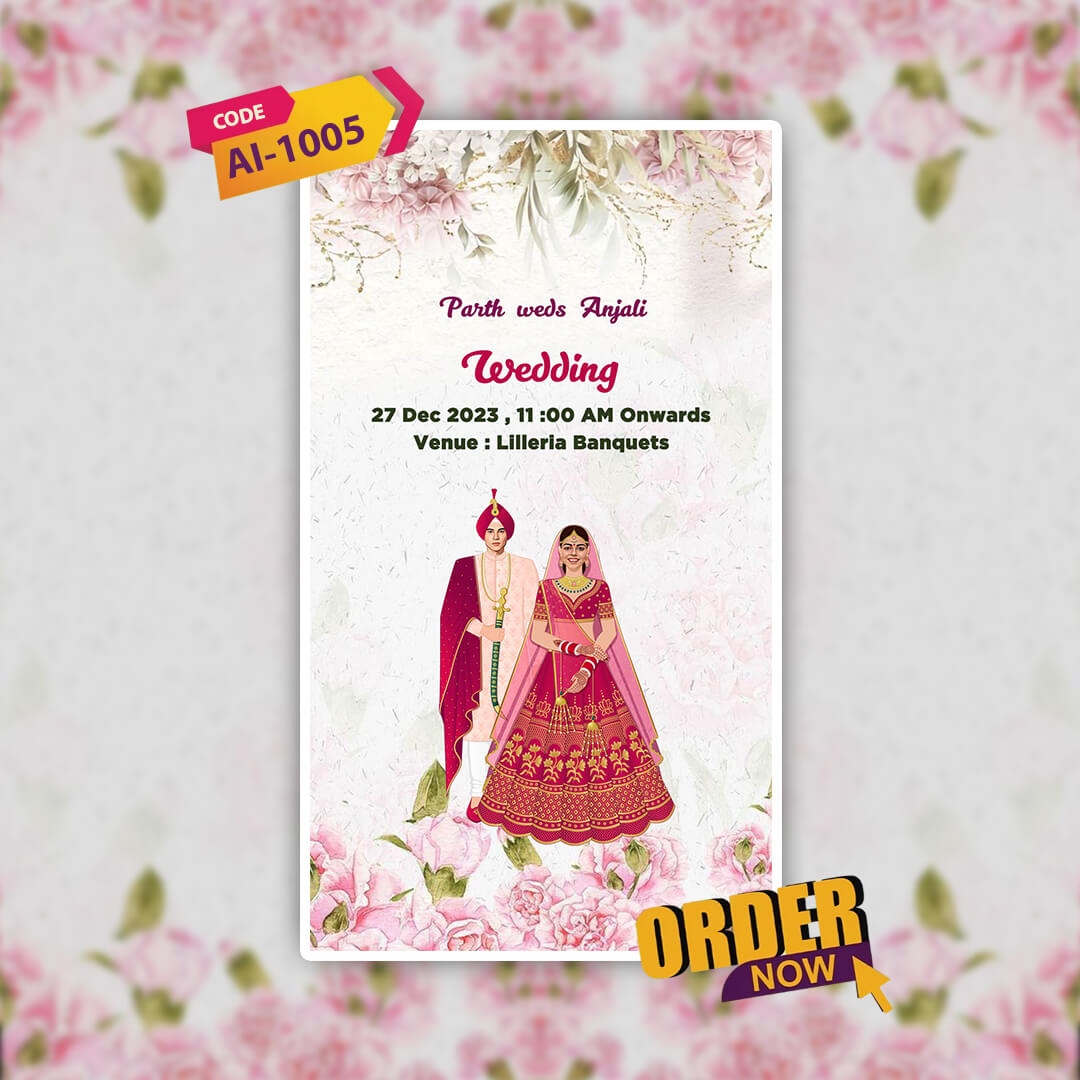Wedding Video Invitation | Customize| AI-1005