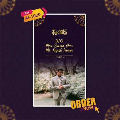 Wedding Video Invitation | Storybook Style| AI-1020