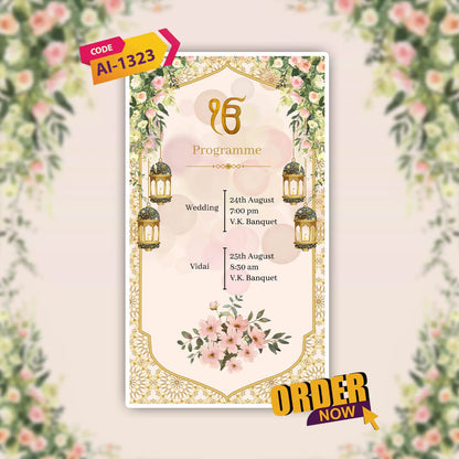 Sikh Wedding Invitation Video | Classic Theme |  AI-1323