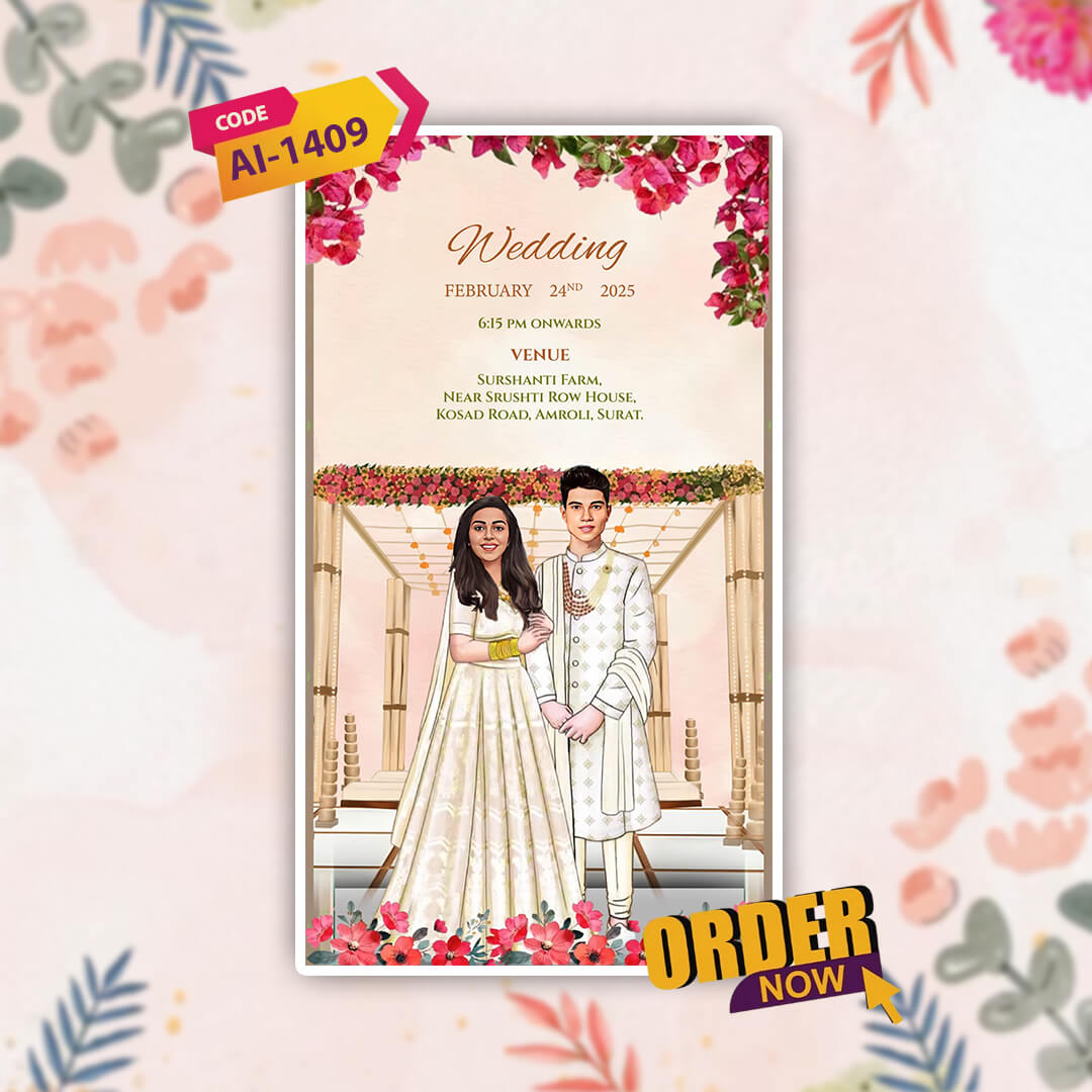 Buddhist Wedding Invitation Video | Digital E‑Invite | AI-1409