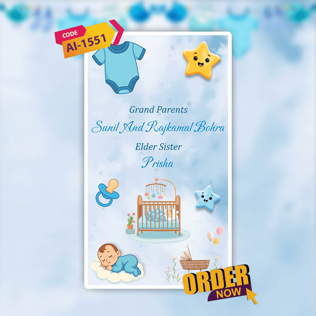 Baby Naming Ceremony Invitation | Cradle Ceremony Invitation Video | AI-1551