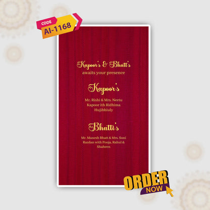 Digital Wedding Video Invitation | Romantic Digital Invite| AI-1168