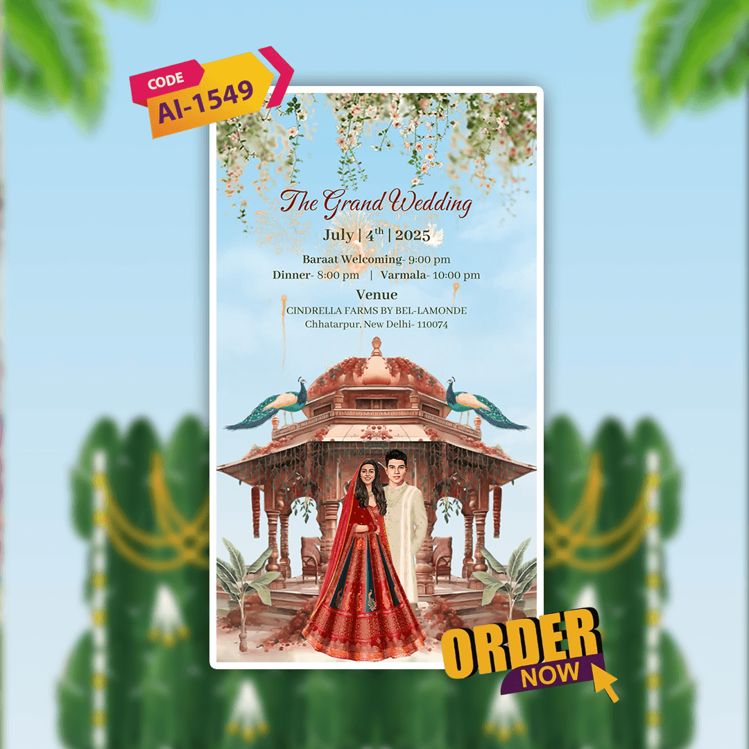 Wedding Invitation Video | Caricature Wedding Video Invitation | AI-1549