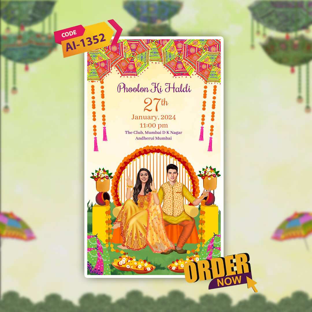 Sikh Wedding Invitation Video | Floral Radiance | AI-1352