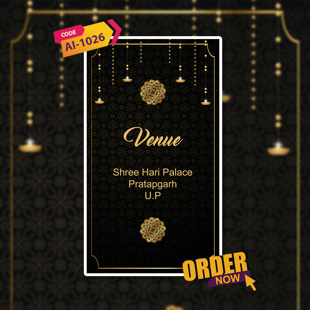 Wedding Video Invitation | Black Themed| AI-1026
