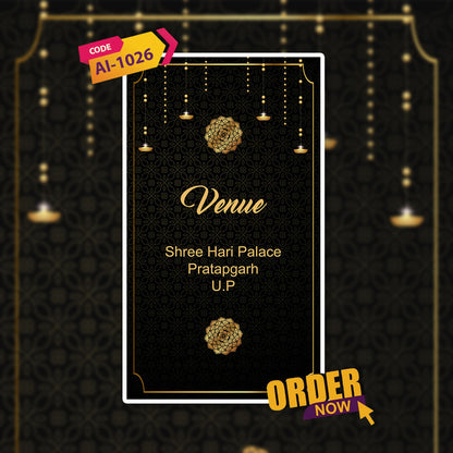 Wedding Video Invitation | Black Themed| AI-1026