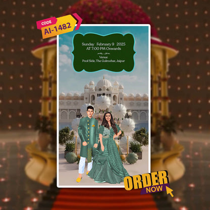 Digital 3D Wedding Invitation Video | HD Video | AI-1482