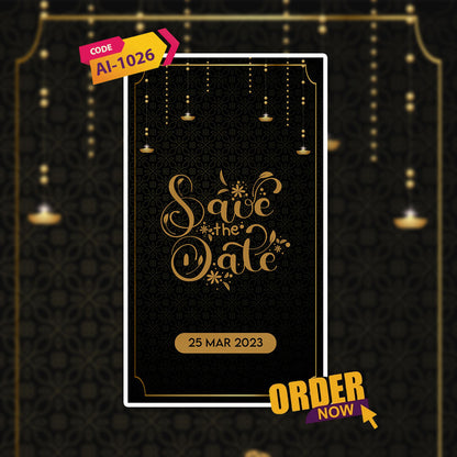 Wedding Video Invitation | Black Themed| AI-1026