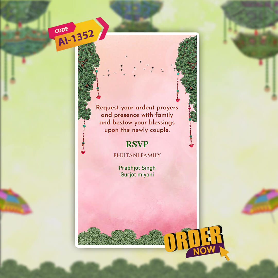 Sikh Wedding Invitation Video | Floral Radiance | AI-1352