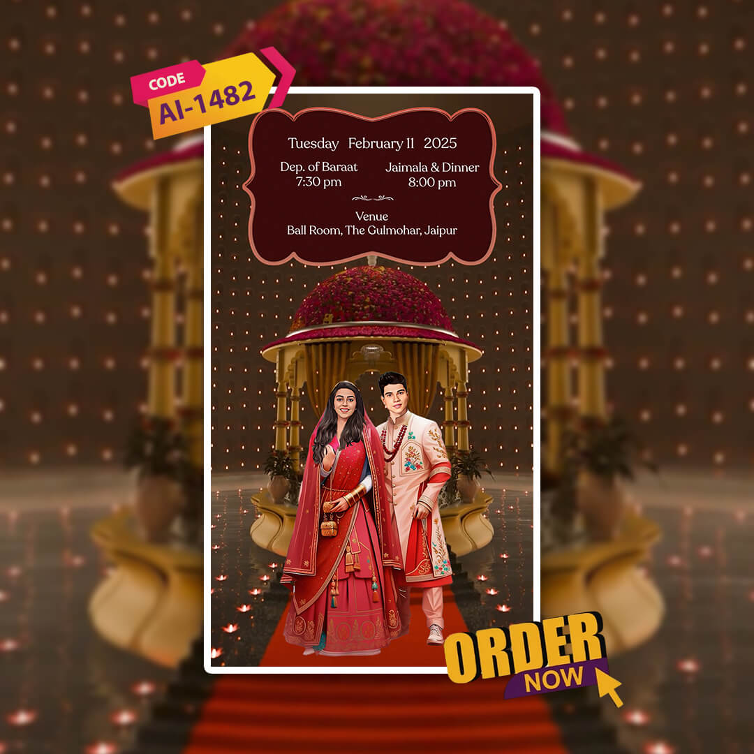 Digital 3D Wedding Invitation Video | HD Video | AI-1482