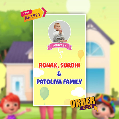 Cocomelon Theme Birthday Invitation Video | AI-1521